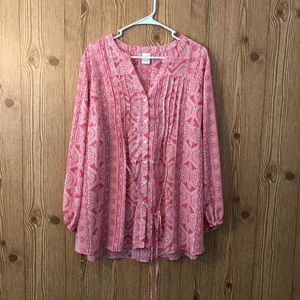 Terra Sky Woman’s Plus Pink Geo/tie back SZ 1X